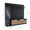 Rack Impressão Ripado com Painel para TV até 60 Polegadas Adega e Cristaleira Capri Quiditá Preto/Brise