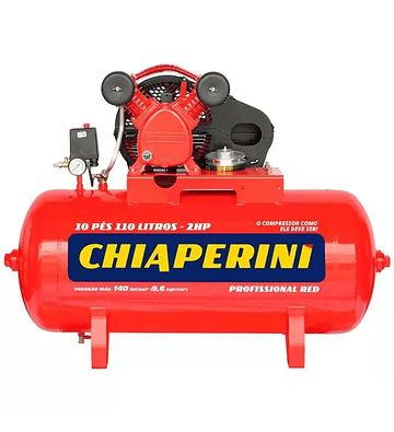 Compressor de Ar 10 Pés 2 HP 110 Litros 2 Pistões RED sem Motor 19196 CHIAPERINI