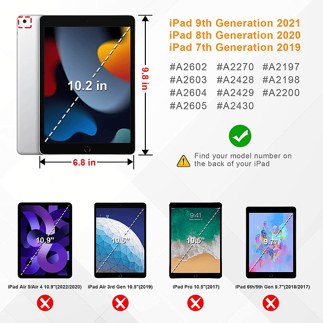 Case Teclado iPad 10.2 pulgadas 9na 8va 7ma Gen 2019 2020 Magnética FINTIE