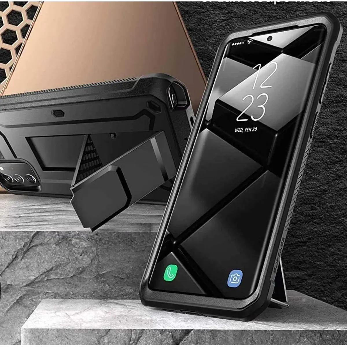 SUPCASE Rugged Full-Body Case For Galaxy Note 20 – Black With Kickstand, Holster & Belt Clip
