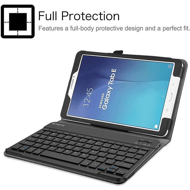 Case con Teclado Galaxy TAB E de 9,6 pulgadas T560 T565 Magnéticos FINTIE Negro