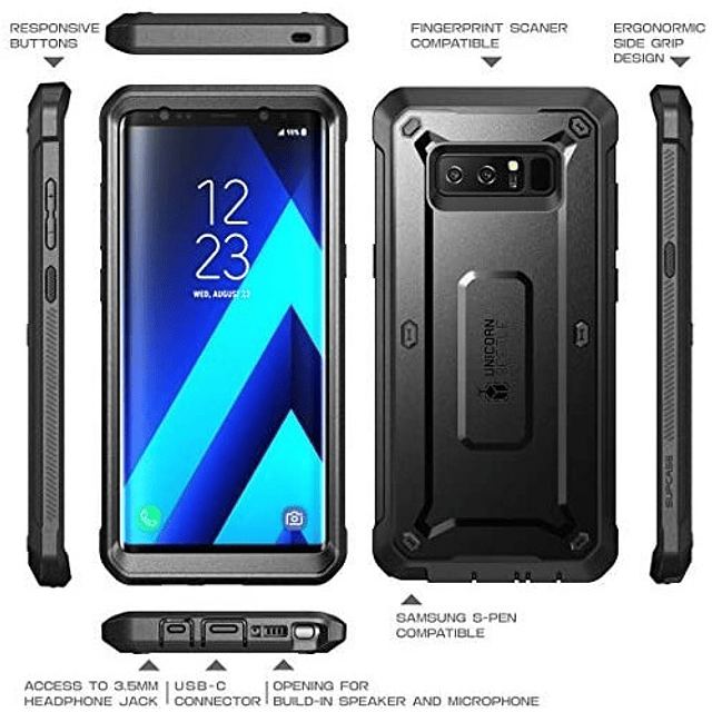 Case Galaxy Note 8 2017 c/ Mica Integrada con Clip para Correa Supcase