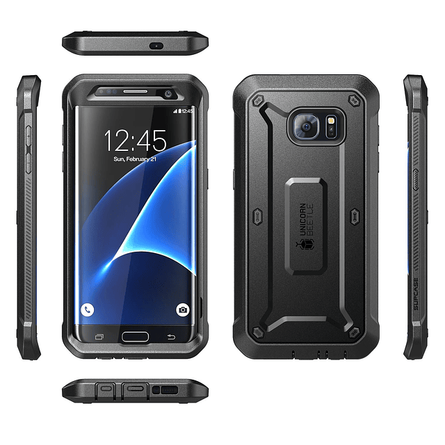 Case Galaxy S7 Edge de Cubierta Completa Supcase con Gancho para llevar en correa