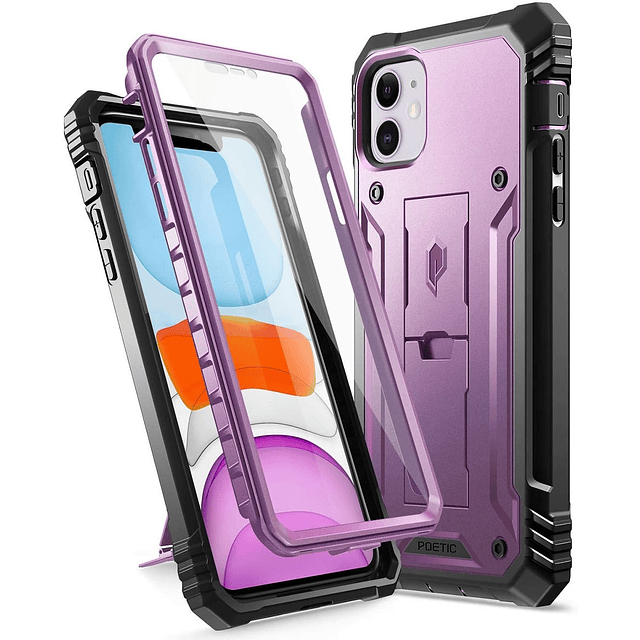 Case IPhone 11 de 6,1" 2019 Funda 360 con Mica y Parante en Morado