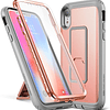 Case IPhone XR de 6.1 Pulgadas Rosado Gris de Alta calidad c/ Mica Integrada c/ Parador