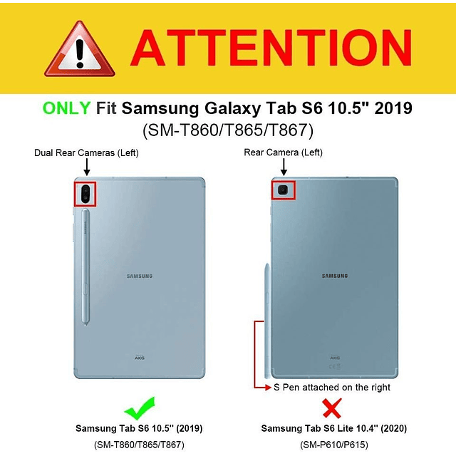 Case Galaxy Tab S6 sm-T860 T865 2019 c/ Parador c/ Protector de Pantalla Armadura