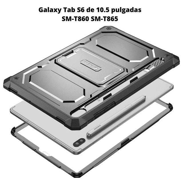 Case Galaxy Tab S6 sm-T860 T865 2019 c/ Parador c/ Protector de Pantalla Armadura