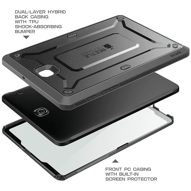 Case Galaxy Tab S2 8,0 SM-T710 SM-T715 Carcasas 360 c/ Mica Supcase AntiShock