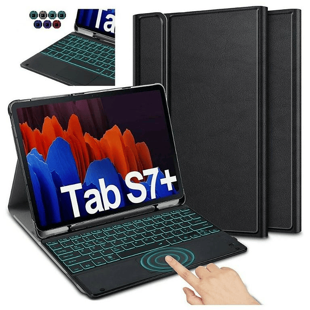 Case con Teclado Galaxy Tab S7 Plus SM-T970/T975/T976 Retroiluminado