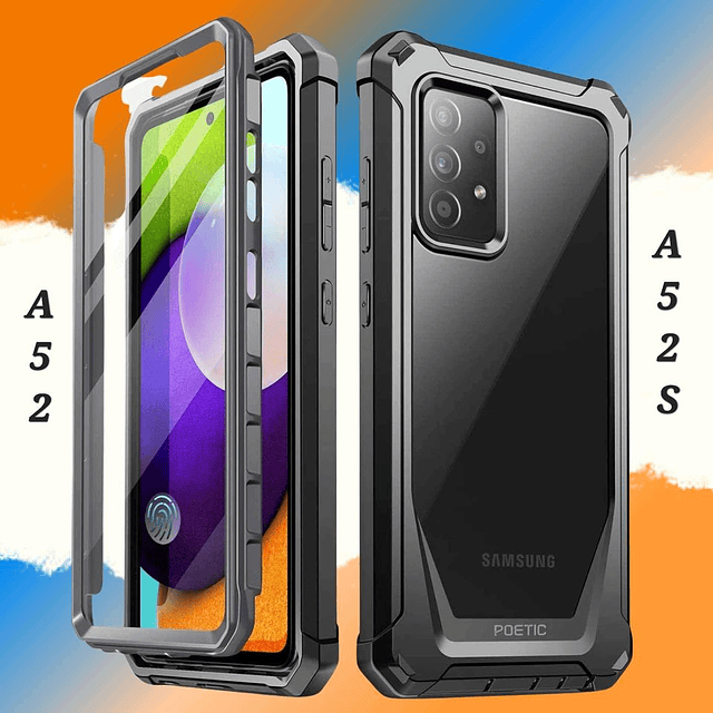 Case Galaxy A52 A52s de 3 Partes Funda 360 c/ doble marco uno c/ y otro s/ Mica