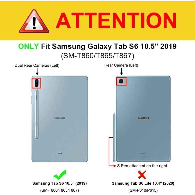 Case Samsung Galaxy Tab S6 de 10,5" SM-T860 T865 T867 2019 ﻿Carcasa 360 c/ Mica y Parador