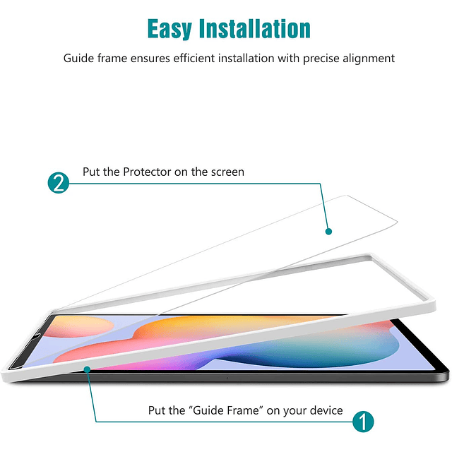 Vidrio Templado Galaxy Tab S6 Lite P610 2020/2022 un 2 Cristales en 1 Pack SM-P610/P613/P615/P619