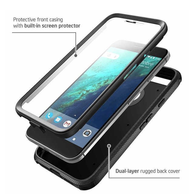 Case Google Pixel XL Funda 360 I-Blasón Armorbox c/ Gancho c/ Mica