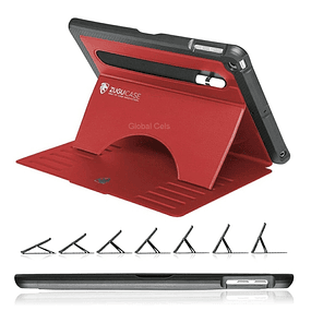 Case iPad 9.7 iPad 5 6 c/ 7 Angulos Inclinables Antigolpes c/ Porta Lápiz Zugucase en Rojo