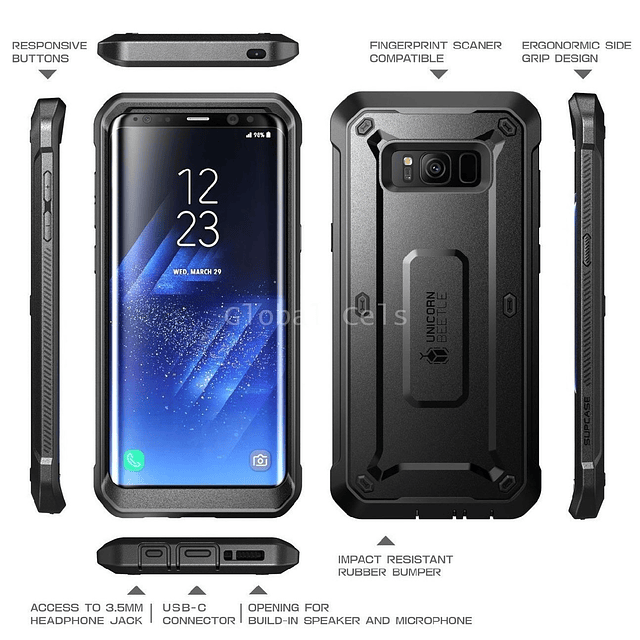 Case Samsung Galaxy S8 Plus S8+ Extremo Protector 360 c/ Gancho Supcase