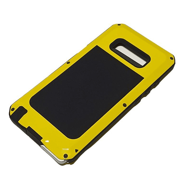 Case Galaxy Note 8 Metálico Amarillo con 6 Pernos Recio Protector