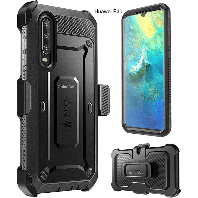 Case Huawei P30 Pro P30 Supcase Funda 360 con Gancho