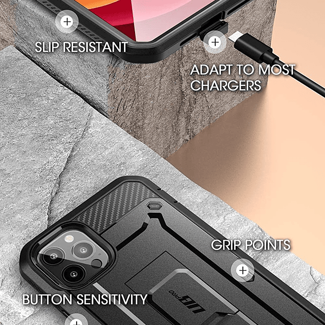 Carcasa IPhone 13 Pro Supcase de Cuerpo Completo con Protector de pantalla Funda Militar