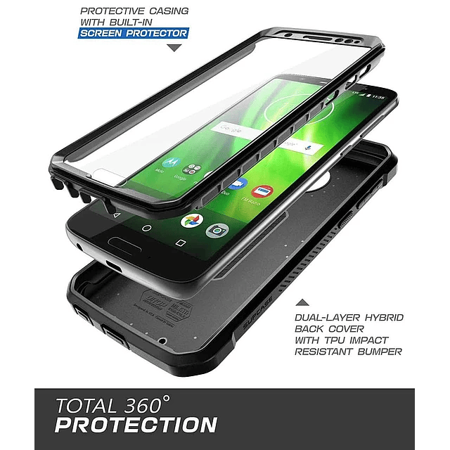 Case Motorola Moto G6 Supcase de cuerpo completo con Clip para Correa y Mica Protectora