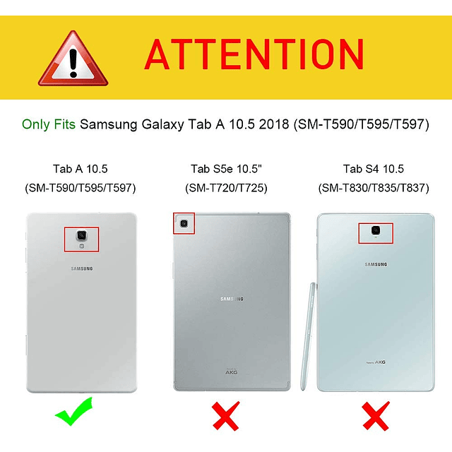 Carcasa Galaxy Tab A T590 2018 FINTIE con Múltiples Ángulos c/ Mica Protectora 