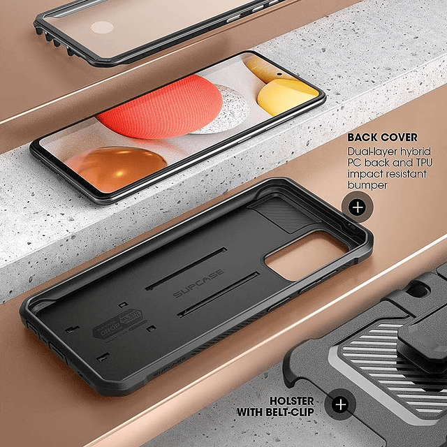 Case Carcasa Samsung Galaxy A72 5G Supcase con Clip para cinturón con Protector de pantalla