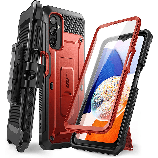 Case Supcase Samsung Galaxy A14 5G versión 2023 Funda 360 c/ Clip para Cinturón