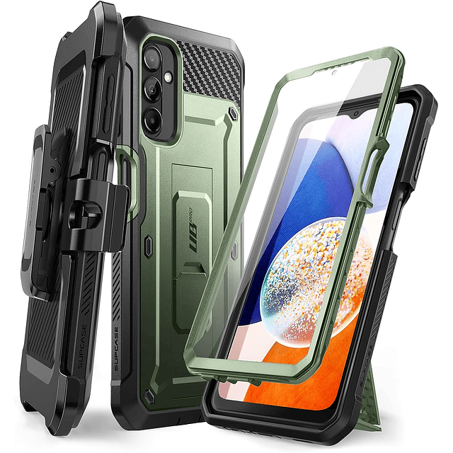 Case Supcase Samsung Galaxy A14 5G versión 2023 Funda 360 c/ Clip para Cinturón