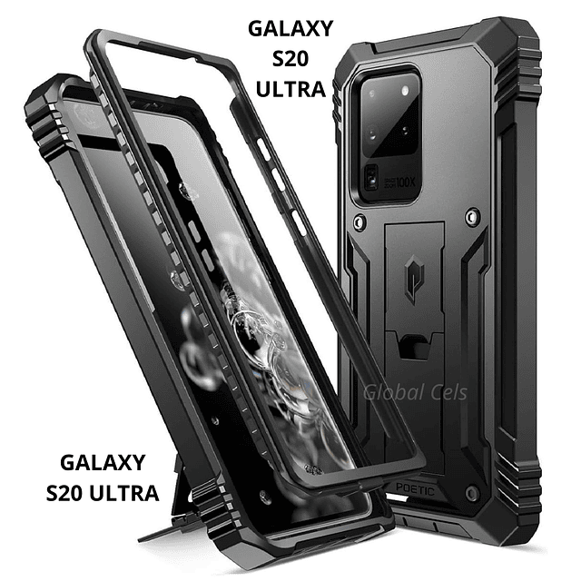 Case Galaxy S20 Ultra Funda 360 de Cuerpo Completo con Parante Inclinable Antishock