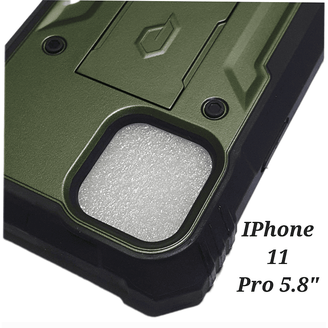 Case Funda IPhone 11 Pro 5.8 Poetic Verde Militar Carcasa 360 con Mica y Apoyo Inclinable 