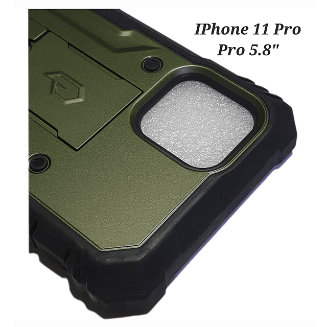 Case Funda IPhone 11 Pro 5.8 Poetic Verde Militar Carcasa 360 con Mica y Apoyo Inclinable 