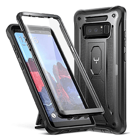 Case Galaxy Note 8 Carcasa 360 c/ Mica y Apoyo Inclinable Negra Antigolpes Youmaker 