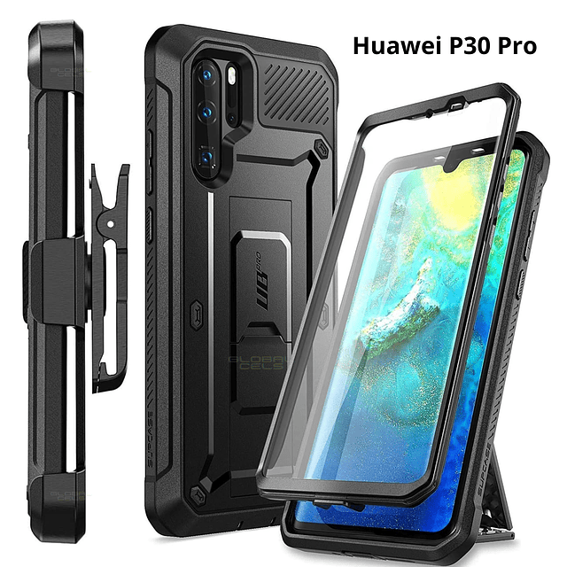 Case Huawei P30 Pro Supcase Carcasa 360 Militarizado c/ Gancho c/ Protector de Pantalla c/ Apoyo