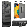 Case Galaxy A10 c/ Vidrio Templado c/ Parante c/ Gancho para correa de 3 partes Negro