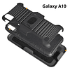 Case Galaxy A10 c/ Vidrio Templado c/ Parante c/ Gancho para correa de 3 partes Negro