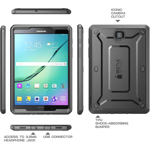 Case Samsung Galaxy TAB S2 8,0 SUPCASE T710 T715 c/ Mica Protectora Carcasa 360 AntiShock