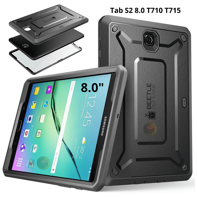 Case Samsung Galaxy TAB S2 8,0 SUPCASE T710 T715 c/ Mica Protectora Carcasa 360 AntiShock