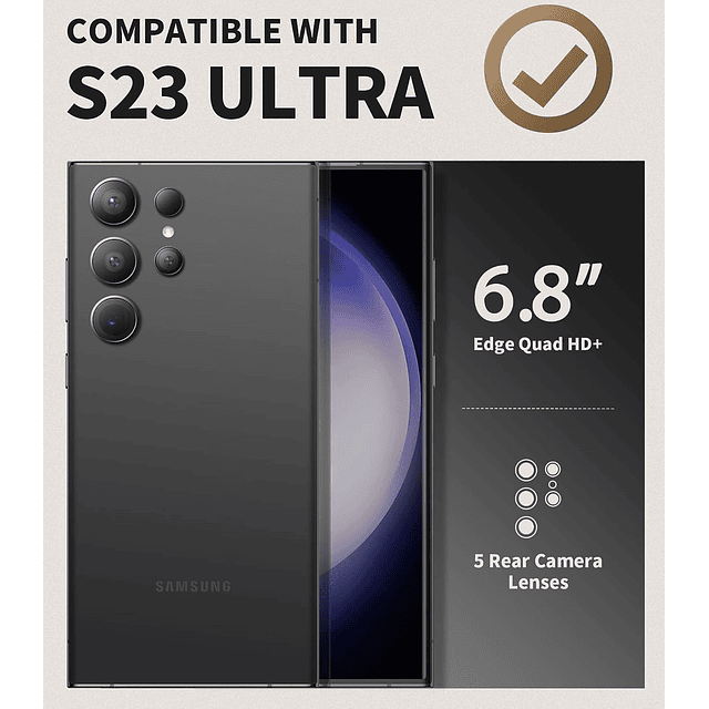 Case Samsung Galaxy S23 Ultra c/ Cubre Cámara c/ Doble Marco c/ Mica c/ Apoyo c/ Clip para Cinturón 