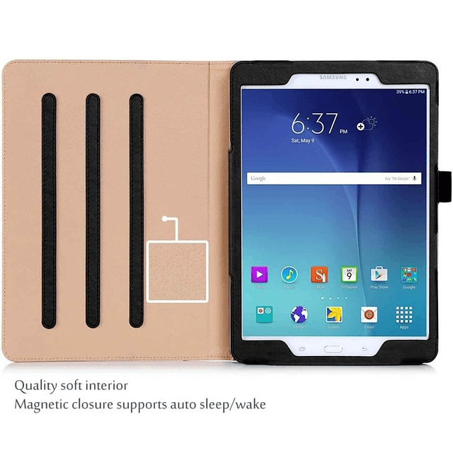 CASE FUNDA Galaxy Tab A 9.7" P550 SM-T550 2015 con Bolsillo c/ Porta documentos Magnético PROCASE