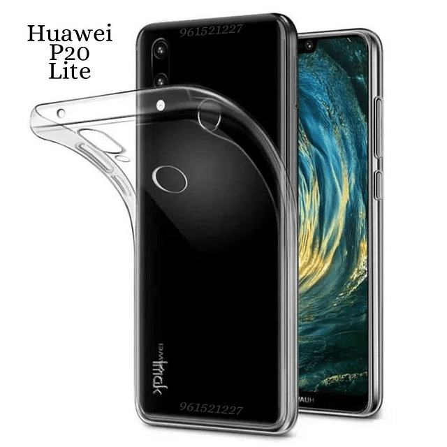 Case Funda Huawei P20 Lite 2018 IMAK Clear Soft TPU con película plástica Transparente Stealth