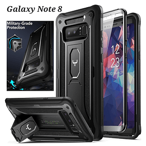 Case Funda Galaxy Note 8 Carcasa 360 c/ Mica y Parante Inclinable Antishock Youmaker Negro