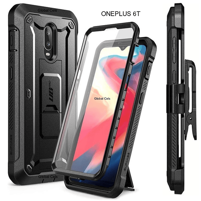 Case Funda ONEPLUS 6T Supcase Carcasa 360 Armadura con Clip para Cinturón c/ Mica c/ Parante