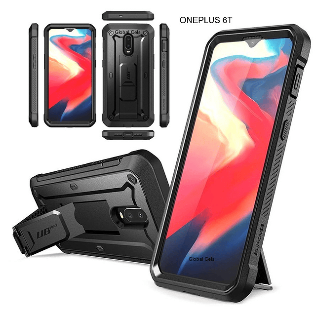 Case Funda ONEPLUS 6T Supcase Carcasa 360 Armadura con Clip para Cinturón c/ Mica c/ Parante