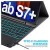 Case c/ Teclado Galaxy Tab S7 Plus s7+ Funda con Teclado SM-T970 T975 T976 Bluetooth Retroiluminado