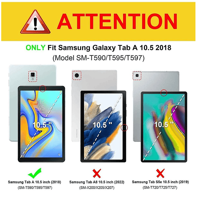 Funda con Teclado Galaxy Tab A SM-T590 T595 T597 de 10 pulgadas 2018 Bluetooth FINTIE