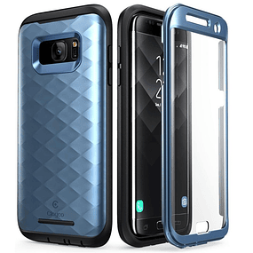 Case Funda Galaxy S7 Edge 2016 c/ Mica Protector de 3 Partes Azul s7 Edge Claico USA