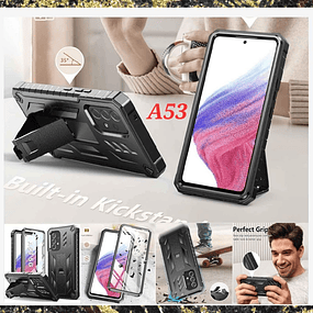Case Galaxy A53 Samsung Carcasa con Protector de pantalla AntiShock con Apoyo / Negro