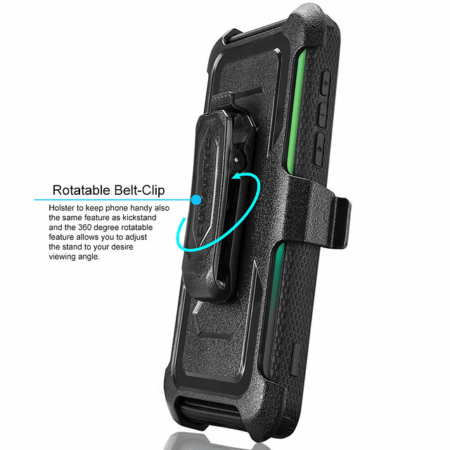 Case Moto G8 Play / One Macro / G8 Plus con Vidrio Templado con Clip Correa 