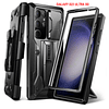 Case Galaxy S23 Ultra con cubierta deslizante para cámara 360 con Marco Grado Militar con clip Gancho y soporte