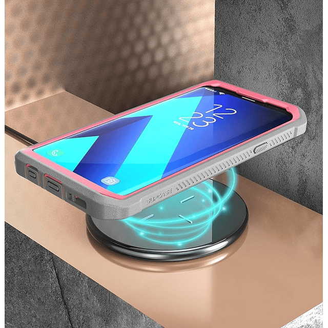 Case Galaxy S9 Plus Supcase Rosado carcasa 360 con protector de pantalla AntiShock 