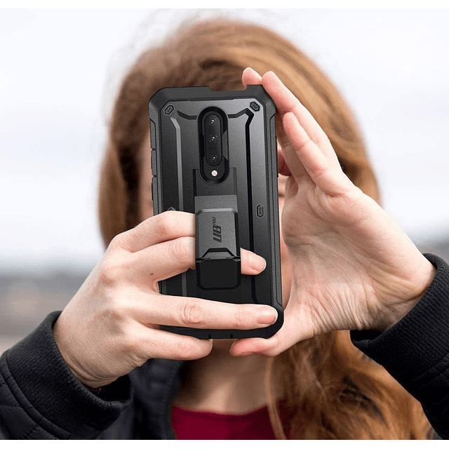 Case Supcase OnePlus 7 Pro / 7T Pro Funda 360 con Gancho para Cinturón c/ Mica c/ Apoyo